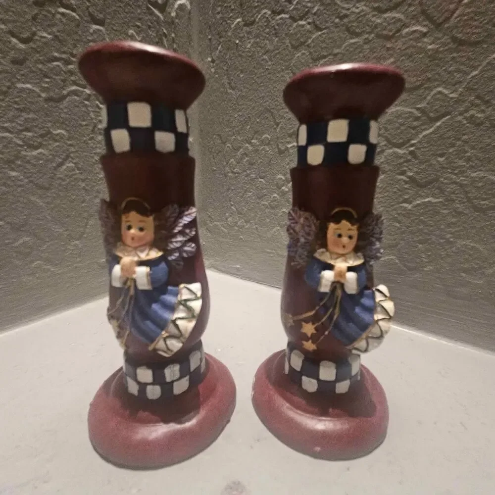 Wood 80s/90s style Candlestick Holders 5